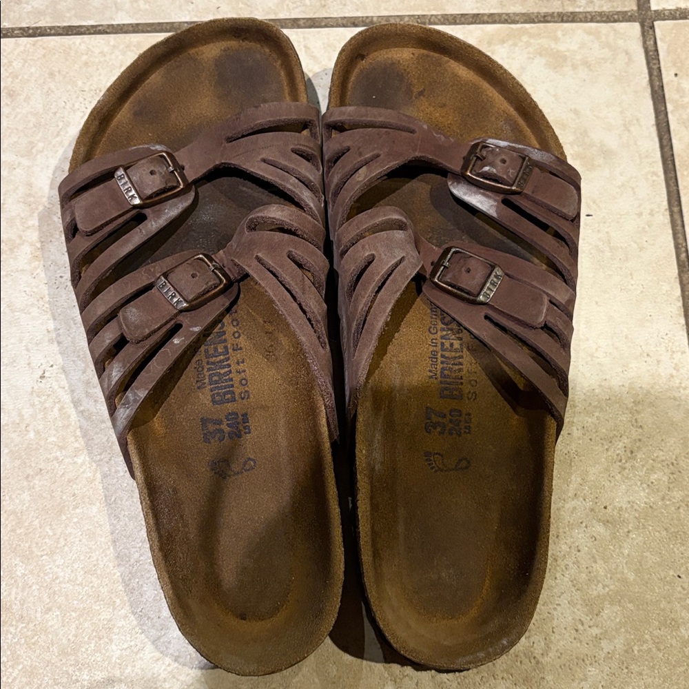 Birkenstock Dark Brown Sandals with Buckles